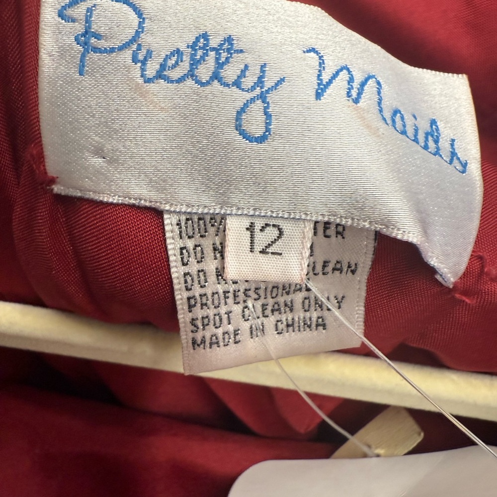 Pretty Maids One Shoulder Beaded Strap Cocktail Scarlet Mini Dress Vintage - Picture 6 of 9